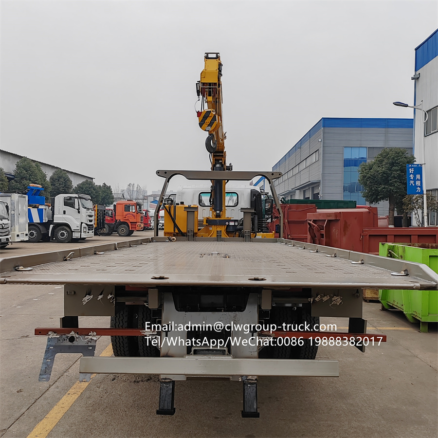Isuzu 4 tons telescopic crane mounted flatbed tow truck,Chengli Special Automobile Co.,Ltd,Isuzu telescopic boom crane breakdown tow truck wrecker slide bed