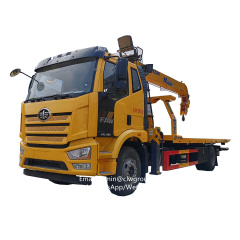 FAW 10tons wrecker towing bed winch mounted xcmg telescopic crane,Chengli Special Automobile Co.,Ltd,FAW towing platform 10tons winch flatbed truck mounted crane 8tons