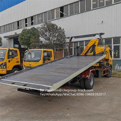 Dongfeng 4tons sliding platform flatbed mounted 3.2tons 4tons xcmg knuckle crane,Chengli Special Automobile Co.,Ltd,Dongfeng sliding platform winch 4tons crane mounted recovery truck