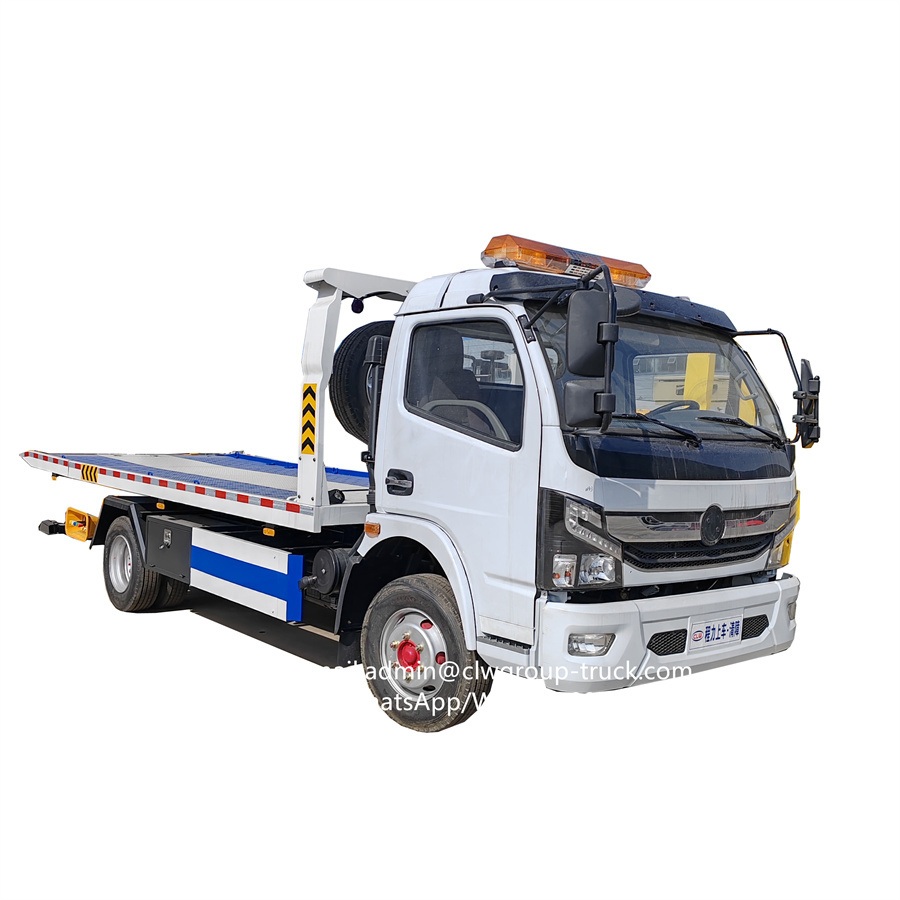 Dongfeng 4x2 4x4 4t flatbed hydraulic platform tow truck body,Chengli Special Automobile Co.,Ltd,Dongfeng 4 tons winch flatbed rollback underlift car carrier tow truck