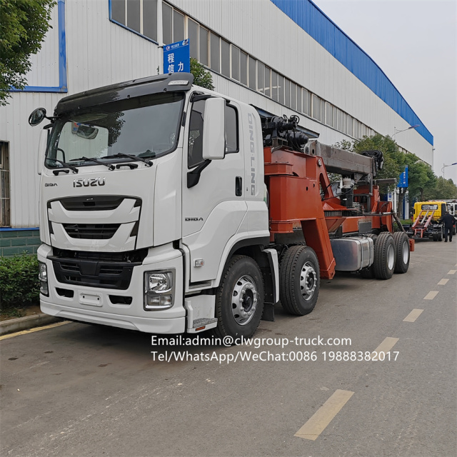 Isuzu 8x4 heavy duty 30tons Lifting Capacity Crane Tow and Lifting Truck Wrecker,Chengli Special Automobile Co.,Ltd,Isuzu 30tons winch lifting 80tons towing rotator crane wrecker truck