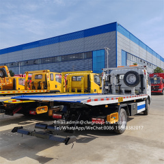 Dongfeng 4x2 4x4 4t flatbed hydraulic platform tow truck body,Chengli Special Automobile Co.,Ltd,Dongfeng 4 tons winch flatbed rollback underlift car carrier tow truck