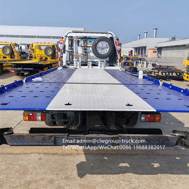 Isuzu 4 tons winch sliding tray tow truck wrecker bed 5.6m,Chengli Special Automobile Co.,Ltd,Isuzu wheel lift roll back 3.5tons tilt and slide recovery truck