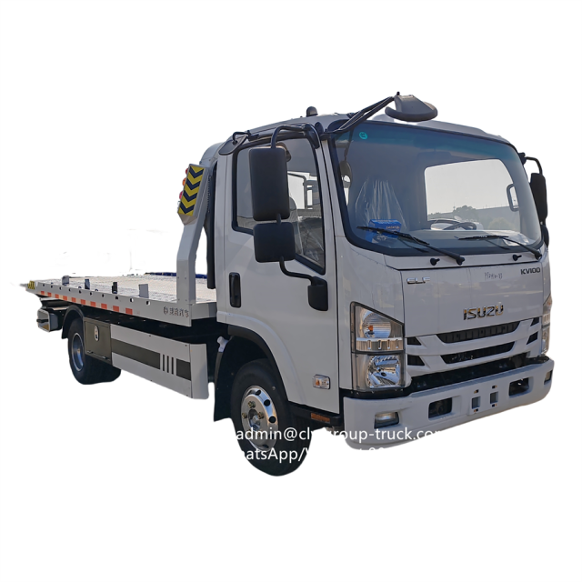 Isuzu 4 tons winch sliding tray tow truck wrecker bed 5.6m,Chengli Special Automobile Co.,Ltd,Isuzu wheel lift roll back 3.5tons tilt and slide recovery truck