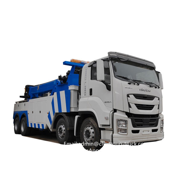 Isuzu 8x4 heavy duty 30tons Lifting Capacity Crane Tow and Lifting Truck Wrecker,Chengli Special Automobile Co.,Ltd,Isuzu 30tons winch lifting 80tons towing rotator crane wrecker truck