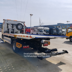 Dongfeng 4x2 4x4 4t flatbed hydraulic platform tow truck body,Chengli Special Automobile Co.,Ltd,Dongfeng 4 tons winch flatbed rollback underlift car carrier tow truck