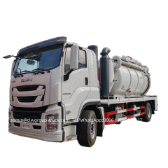 Isuzu 6 wheeler combination sewage suction and cleaning truck,Chengli Special Automobile Co.,Ltd,Isuzu 6 wheeler 14000l jetting sewage cleaner jet vacuum suction truck