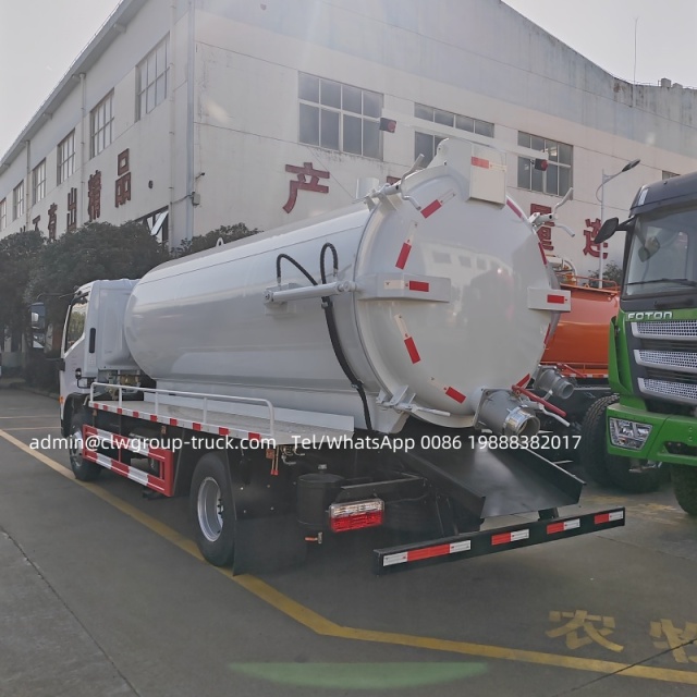Dongfeng 8000l vacuum sewage suction truck,Chengli Special Automobile Co.,Ltd,Dongfeng 4x2 8m3 sewage collector waste removal vacuum truck for sale