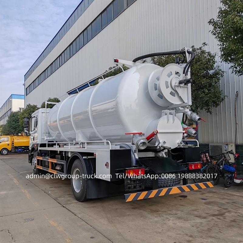 Dongfeng 12tons sewer cleaning high pressue washing vacuum suction truck,Chengli Special Automobile Co.,Ltd,Dongfeng 12tons sewage suction pressue washer jetter vacuum truck