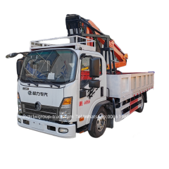 Sinotruk CDW mini lorry truck mounted crane  2tons 3.2tons with grabs,Chengli Special Automobile Co.,Ltd,Sinotruk 6 wheeler mini lorry cargo truck crane knuckle boom 3.2tons