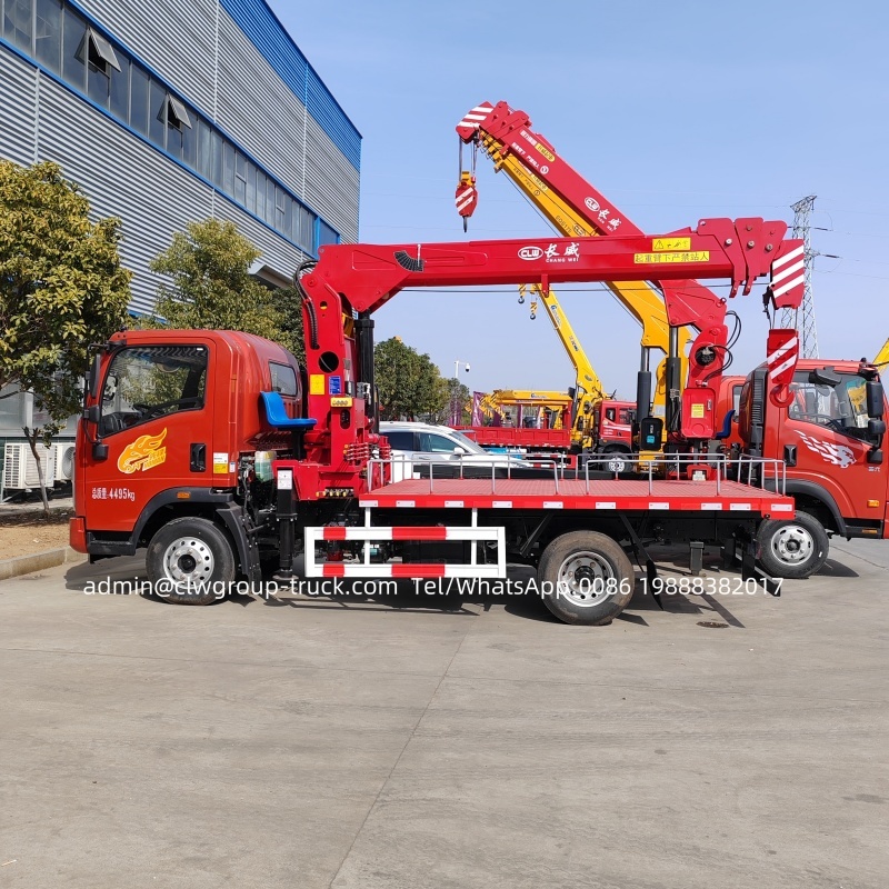 Sinotruk homan small hydraulic crane truck flat bed 3 tons for sale,Chengli Special Automobile Co.,Ltd,Sinotruk homan 2tons 3 tons mini lifting small mobile crane 3 tons
