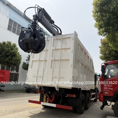 CLW heavy duty knuckle boom tipper truck with gripper for iron scrap,Chengli Special Automobile Co.,Ltd,CLW dump tipper box with knuckle bom gripper folding truck crane