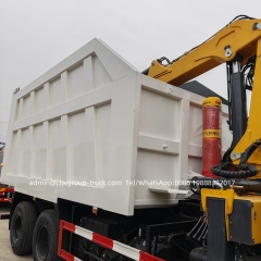 CLW heavy duty knuckle boom tipper truck with gripper for iron scrap,Chengli Special Automobile Co.,Ltd,CLW dump tipper box with knuckle bom gripper folding truck crane