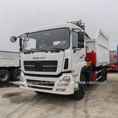 CLW heavy duty knuckle boom tipper truck with gripper for iron scrap,Chengli Special Automobile Co.,Ltd,CLW dump tipper box with knuckle bom gripper folding truck crane