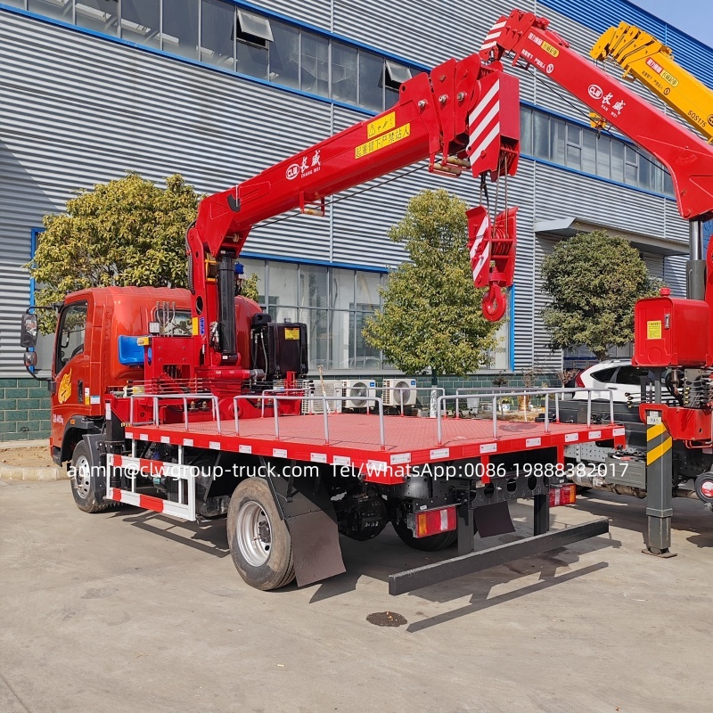 Sinotruk homan small hydraulic crane truck flat bed 3 tons for sale,Chengli Special Automobile Co.,Ltd,Sinotruk homan 2tons 3 tons mini lifting small mobile crane 3 tons