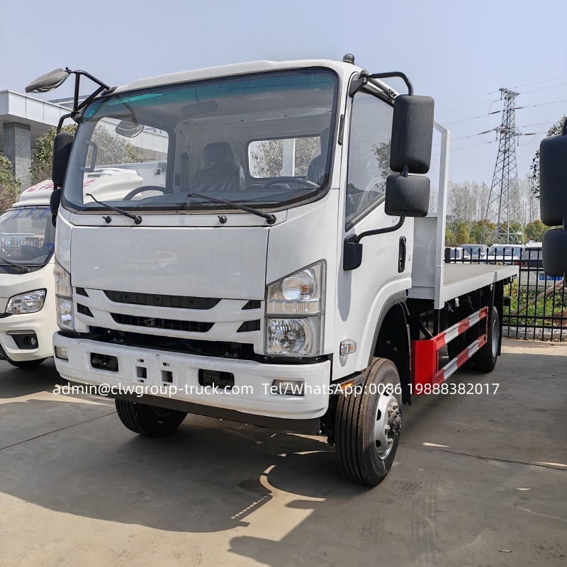Isuzu 8tons flatbed container delivery truck,Chengli Special Automobile Co.,Ltd,Isuzu 5m platform cargo machinery transport low bed flatbed truck