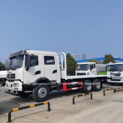 Dongfeng 10 wheeler 20tons 20ft container delivery flatbed lowboy truck,Chengli Special Automobile Co.,Ltd,Dongfeng double cabin 6x4 20tons 20ft container carry lowboy truck