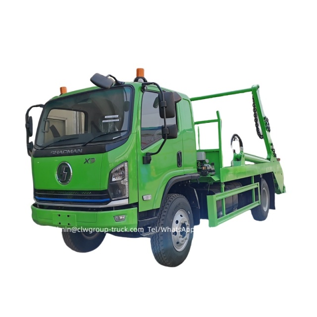 Shacman 8 tons bin skip loader swing arm garbage collector truck,Chengli Special Automobile Co.,Ltd,Shacman  8 tons 8m3 waste bin skip loader garbage truck price