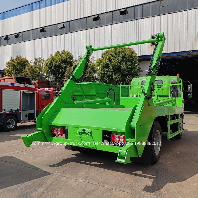 Shacman 8 tons bin skip loader swing arm garbage collector truck,Chengli Special Automobile Co.,Ltd,Shacman  8 tons 8m3 waste bin skip loader garbage truck price
