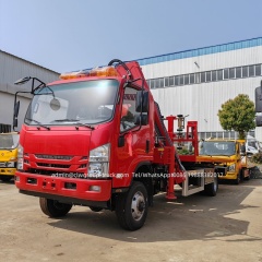 Isuzu 3.tons knuckle boom tilt and slide platform flatbed recovery truck,Chengli Special Automobile Co.,Ltd,Car towing crane tilt and slide flatbed winch isuzu recovery truck