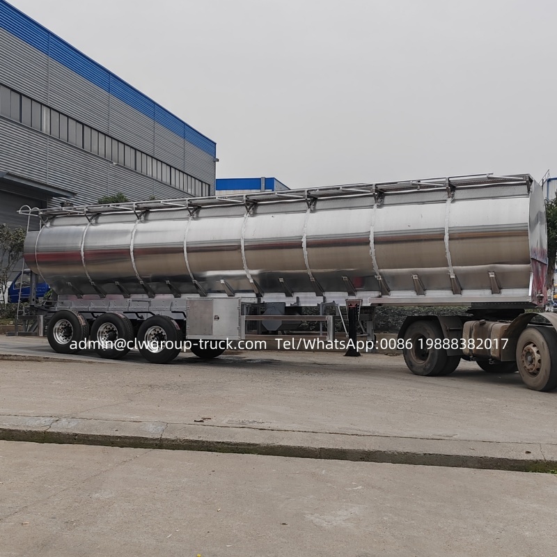 30ton 50cbm 3-Axles Aluminum Feed Auger Bulk Feed Trailer with Hydraulic Auger Discharge,Chengli Special Automobile Co.,Ltd,Aluminum alloy bulk poultry feed transport hydraulic auger trailer