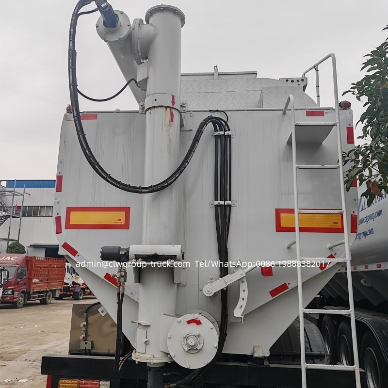 SASO standard 3 axles 58m3 chicken bulk feed trailer manufacturer,Chengli Special Automobile Co.,Ltd,3 alxes 58cbm feed trailer with auger for carrying grain SASO standard
