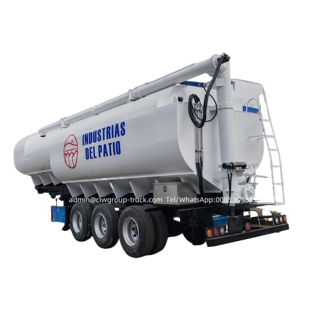 30tons poultry feed silo loading tanker bulk feed trailer,Chengli Special Automobile Co.,Ltd,30tons 60m3 silo grain auger bulk chicken bulk feed body trailer