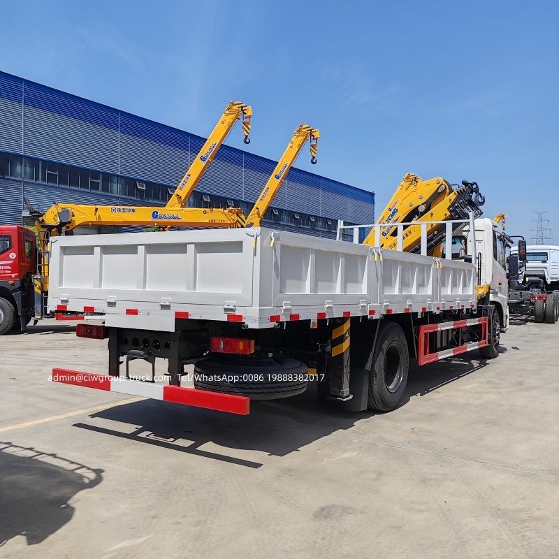 Dongfeng 190hp 6.3tons 8 tons knuckle boom truck manufactuers,Chengli Special Automobile Co.,Ltd,Dongfeng hydraulic lifting 6 wheeler 6.3tons truck crane manufacturer