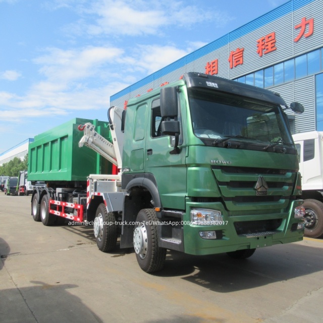 Sinotruk howo hook lift with telescopic crane boom truck,Chengli Special Automobile Co.,Ltd,Sinotruk howo 20tons hydraulic lifting hook arm truck with crane