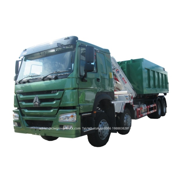 Sinotruk howo hook lift with telescopic crane boom truck,Chengli Special Automobile Co.,Ltd,Sinotruk howo 20tons hydraulic lifting hook arm truck with crane