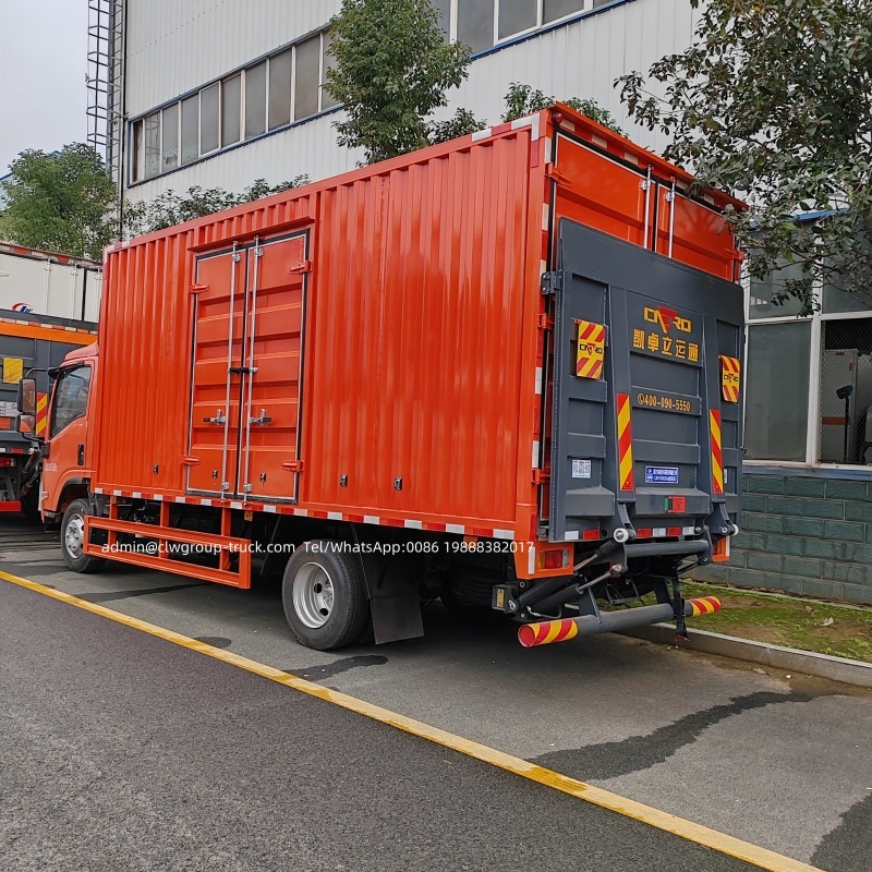 Isuzu 190hp dry van box truck with tailgate lift,Chengli Special Automobile Co.,Ltd,Isuzu new 15ft box truck 7 tons 10tons dry van box truck with tailgate