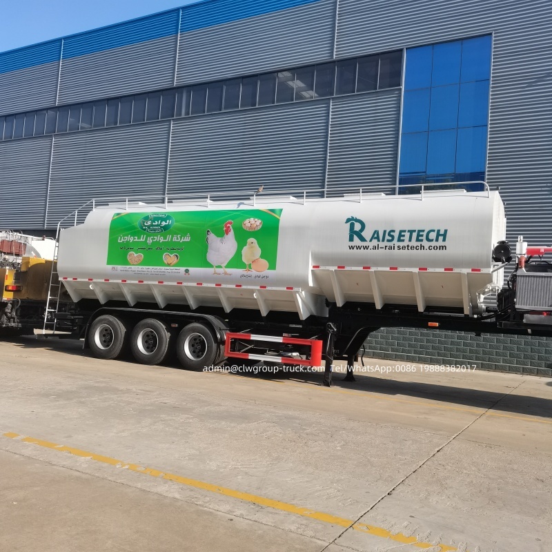loading bulk chicken feed tanker trailer