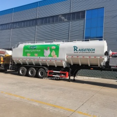 loading bulk chicken feed tanker trailer