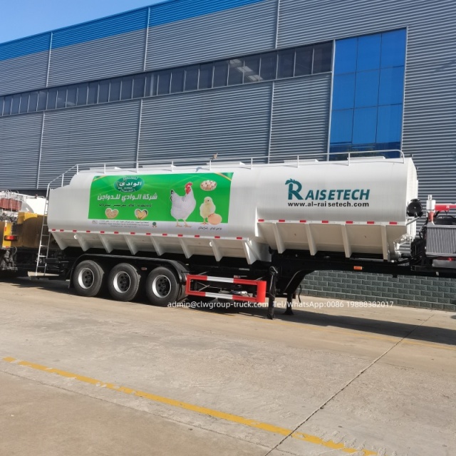 loading bulk chicken feed tanker trailer