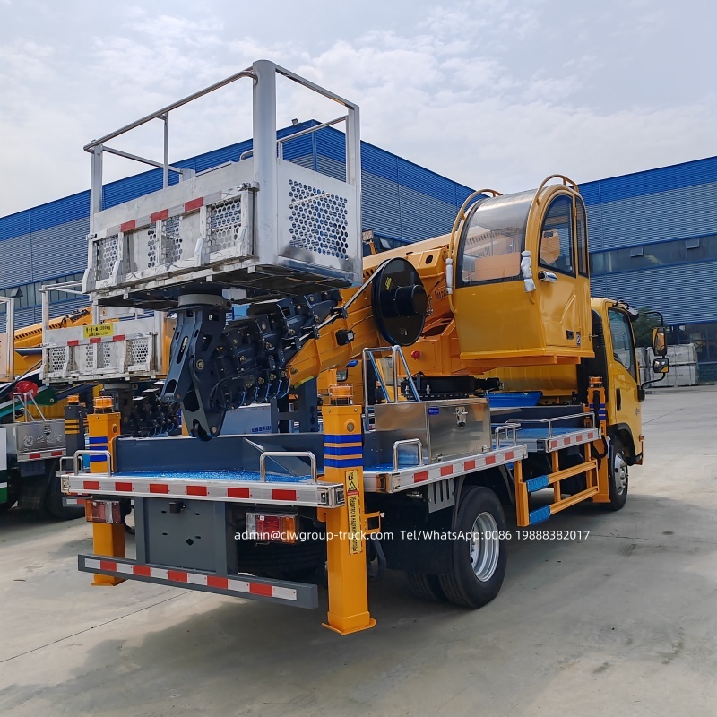 Isuzu 23m 28m 30m bucket truck lift aerial device truck,Chengli Special Automobile Co.,Ltd,Isuzu telescopic operation high arm lift aerial bucket truck for sale