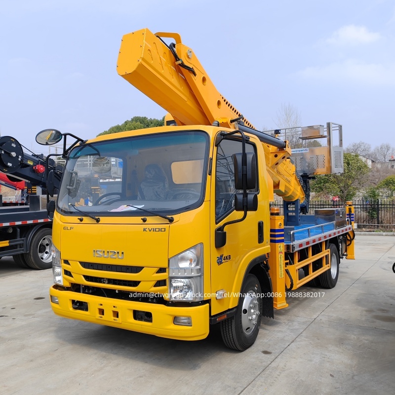 Isuzu 23m 28m 30m bucket truck lift aerial device truck,Chengli Special Automobile Co.,Ltd,Isuzu telescopic operation high arm lift aerial bucket truck for sale