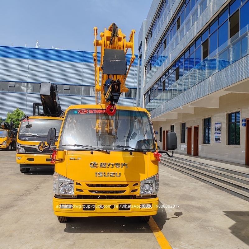 Isuzu double cabin light aerial high work platform truck,Chengli Special Automobile Co.,Ltd,Isuzu aerial platform operation beam lifter foldable boom truck
