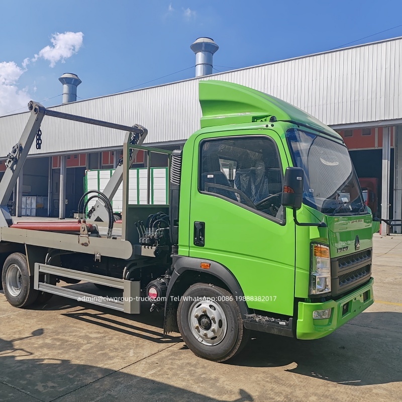 skip bins 6 yardhook arm type box type garbage dump truck