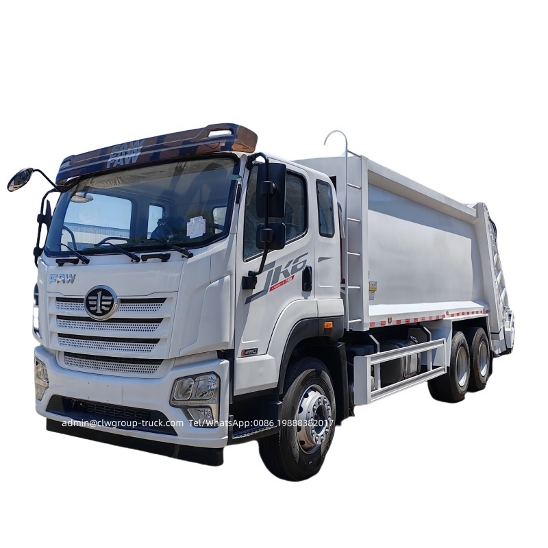 FAW 6x4 rear loader garbage truck