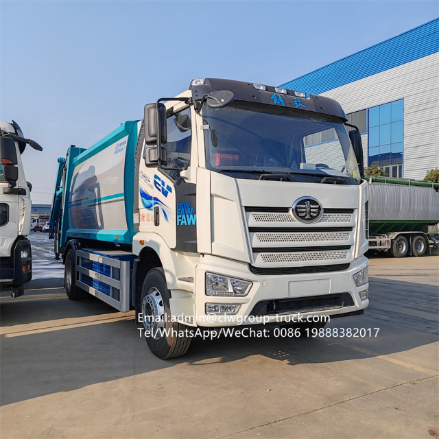 compressing rubbish compactor truck