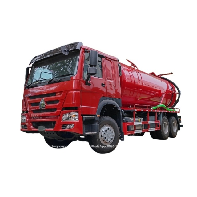 sinotruk howo 16 m3 vacuum sewage tank truck for sewer cleaning