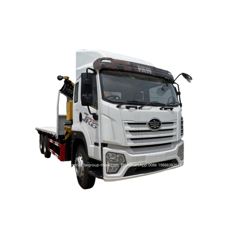 FAW flatbed truck crane