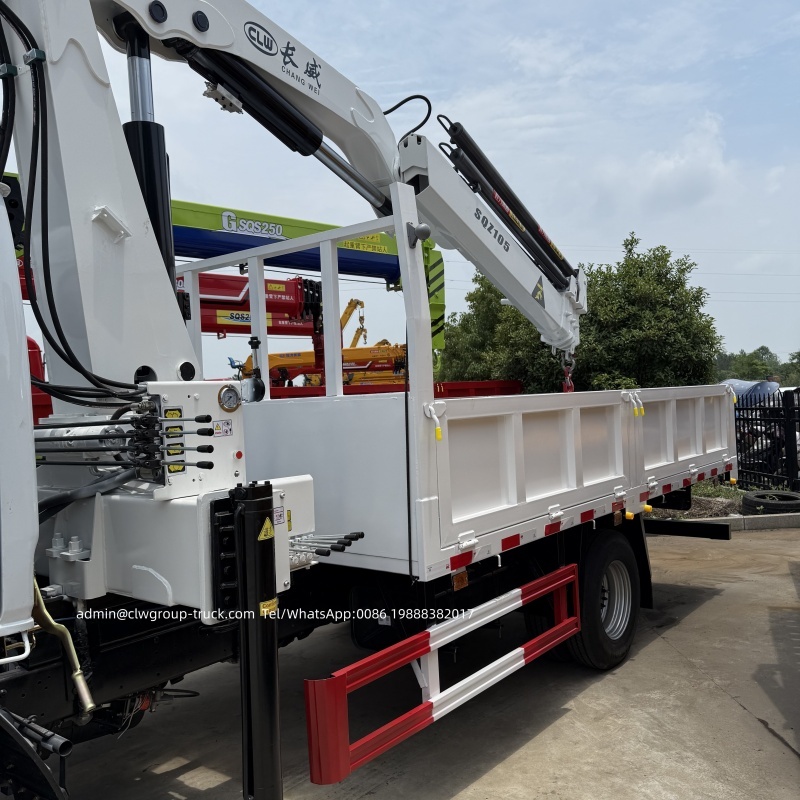 folded crane dump truck