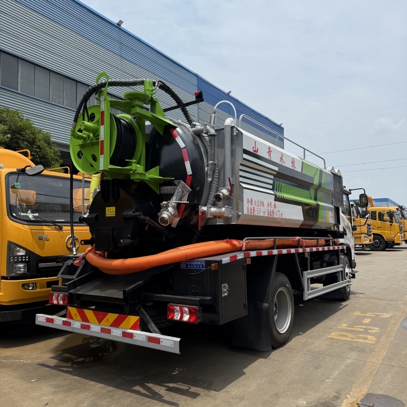 Shacman 4x2 7m3 sewage tanker 5m3 pressue clean water tanker jet vacuum suction combined cleaning truck,Chengli Special Automobile Co.,Ltd,Shacman 12tons sewer jetter water clean pressure vacuum suction truck