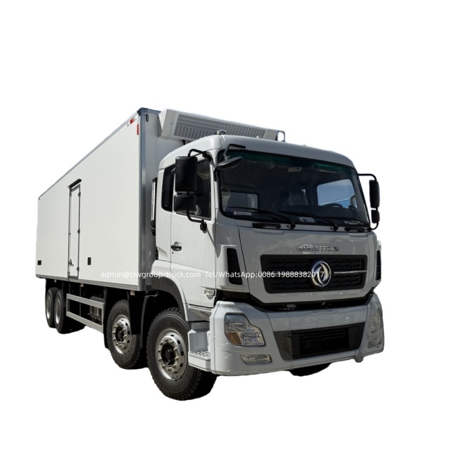 Dongfeng 8X4 12 wheeler 30tons 26ft refrigerated truck body manufacturers truck with liftgate for sale,Chengli Special Automobile Co.,Ltd,Dongfeng  30tons 9.5m refrigerated body cold plate freezer truck with liftgate
