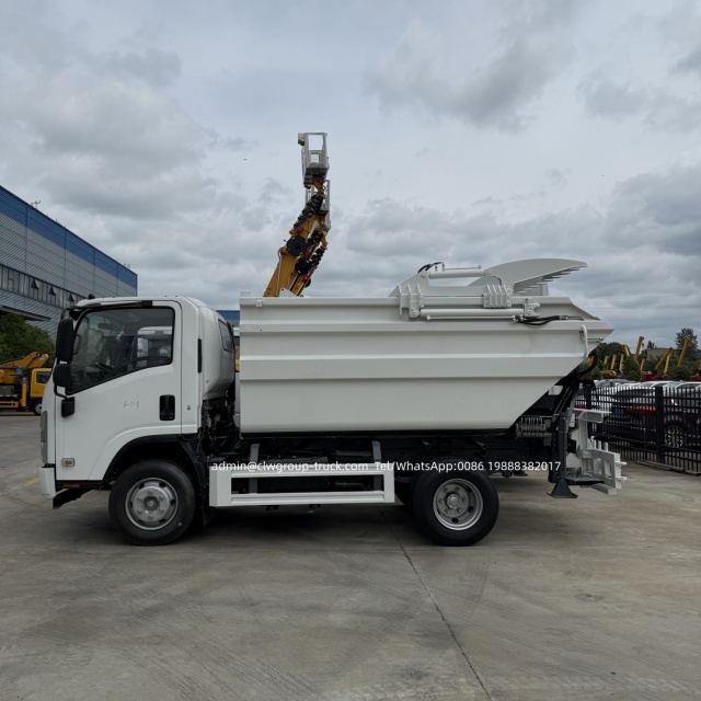 Isuzu 7cubic meters leak free high-level self loading and unloading garbage truck,Chengli Special Automobile Co.,Ltd,Isuzu 7cubic meters leak free high-level self loading and unloading garbage truck