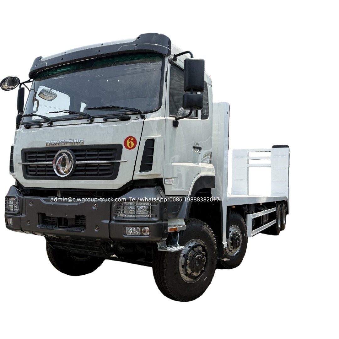 Dongfeng 10m platform flatbed with 15tons winch self loader high jack truck,Chengli Special Automobile Co.,Ltd,Dongfeng 8x4 8x8 platform flatbed front liting self loading bed deck truck