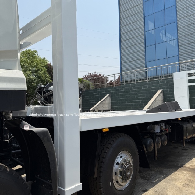 Dongfeng 10m platform flatbed with 15tons winch self loader high jack truck,Chengli Special Automobile Co.,Ltd,Dongfeng 8x4 8x8 platform flatbed front liting self loading bed deck truck