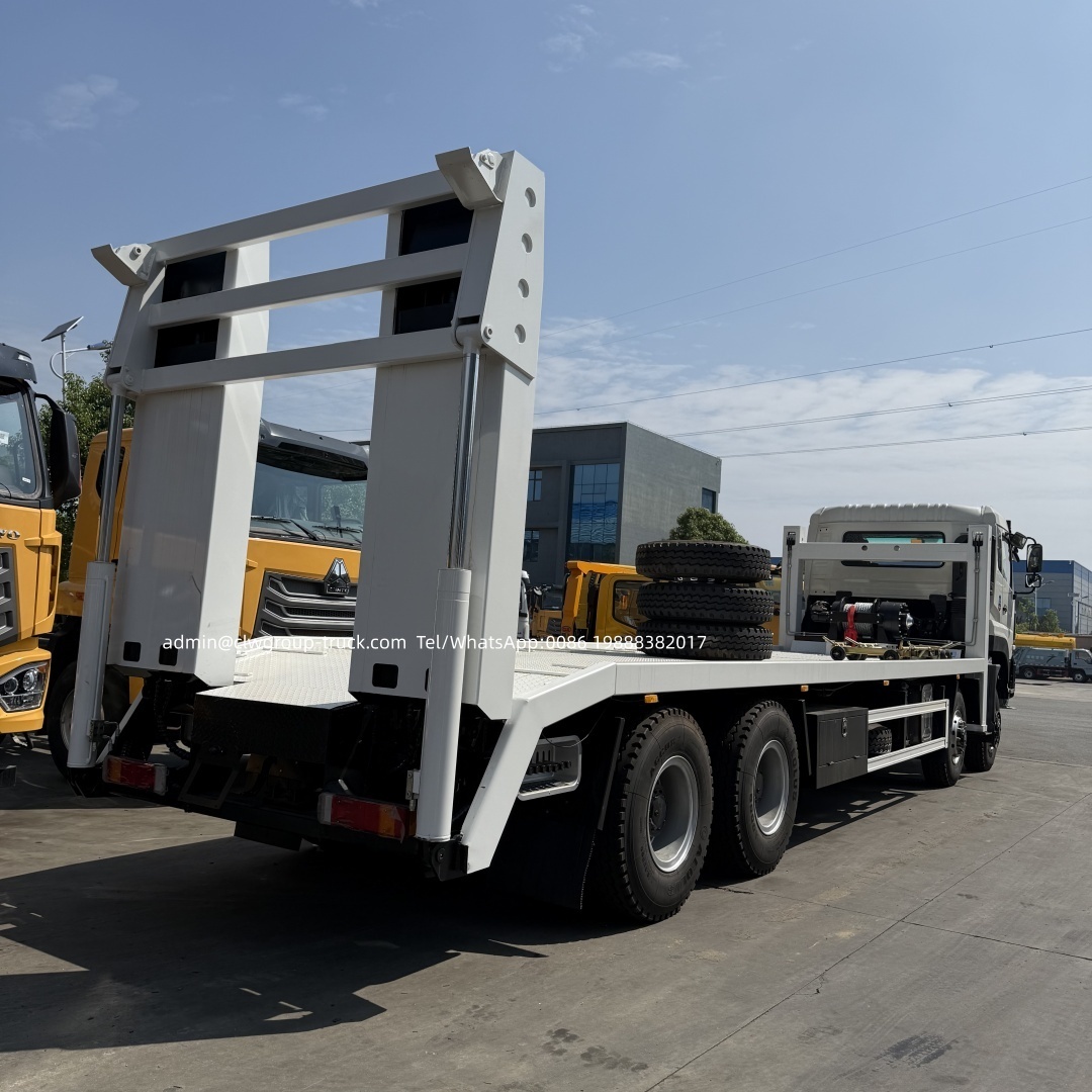 Dongfeng 10m platform flatbed with 15tons winch self loader high jack truck,Chengli Special Automobile Co.,Ltd,Dongfeng 8x4 8x8 platform flatbed front liting self loading bed deck truck