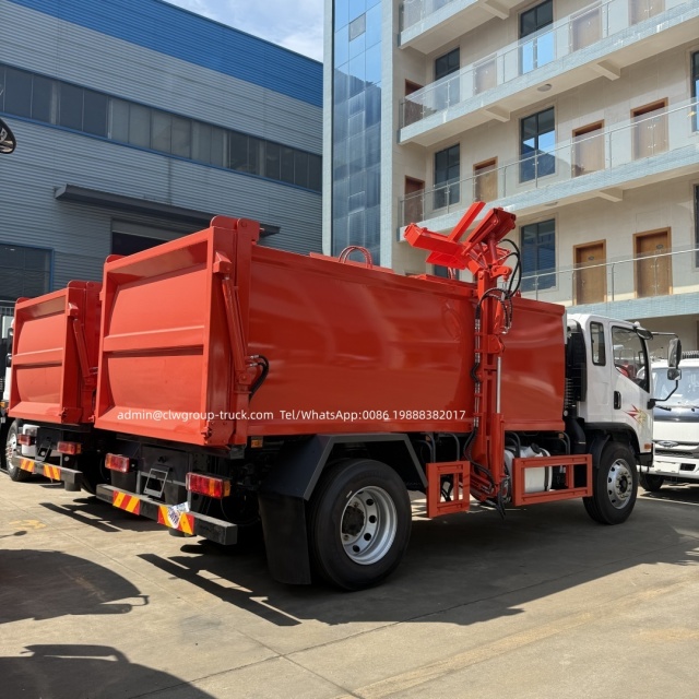 FAW 7cbm side loading container bucket garbage transport truck,Chengli Special Automobile Co.,Ltd,FAW 4x2 7m3 8m3 grab side loader bucket container garbage transfer truck